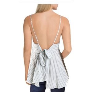 HYFVE Wrap Back Bow Tie Sweetheart Hi Lo Striped Cami Sz M